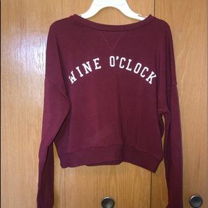 XS Fifth Sun “Wine O’Clock” Cropped Sweater